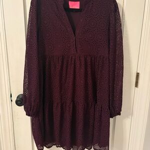 Lilly Pulitzer Burgundy Lace Dress